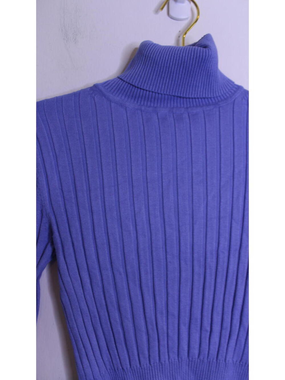 Zara Knit Periwinkle Ribbed Turtle Neck - Medium - Picture 2 of 3